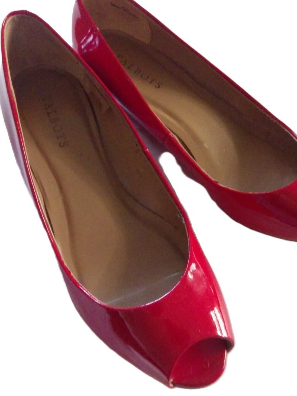 Vintage Red Patent Wedge/ 9N/ Wedge Heel/ Open Toe